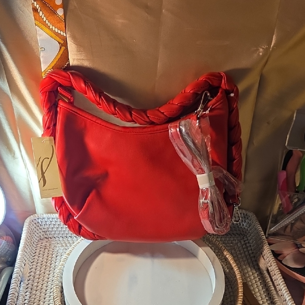Collection XIIX Red Braided Shoulder Bag